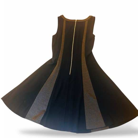 Gabby Skye Womens Dress Sz 10 Black Gold Fit & Flare Cocktail Party Work Wedding - Picture 1 of 12